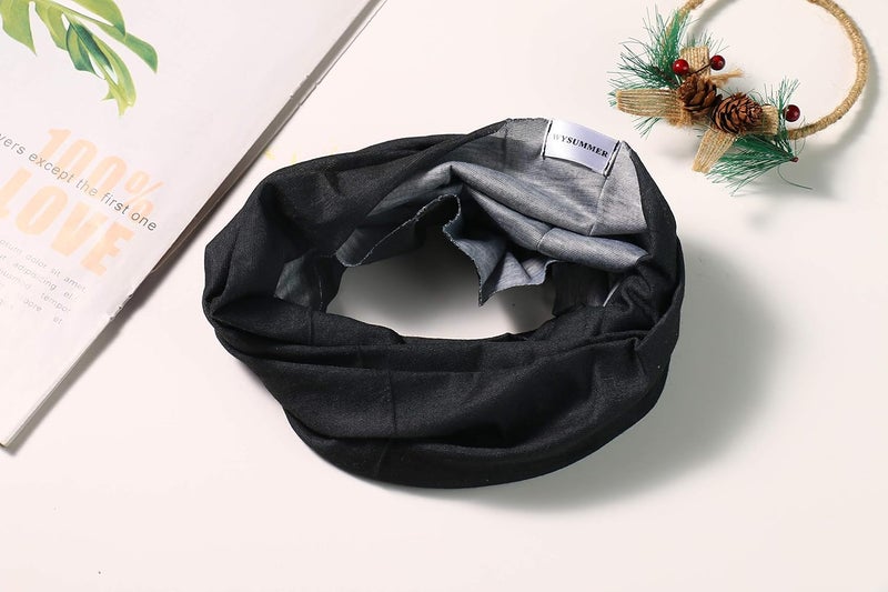 WYSUMMER 8PCS Scarves Bandanas Face Tube Black Headband, Motorcycle Multi Function Headwear Hat Scarf Neck Warmer Balaclava - Image 4